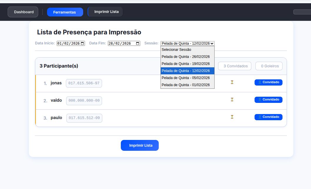 Lista de Presença para Impressão