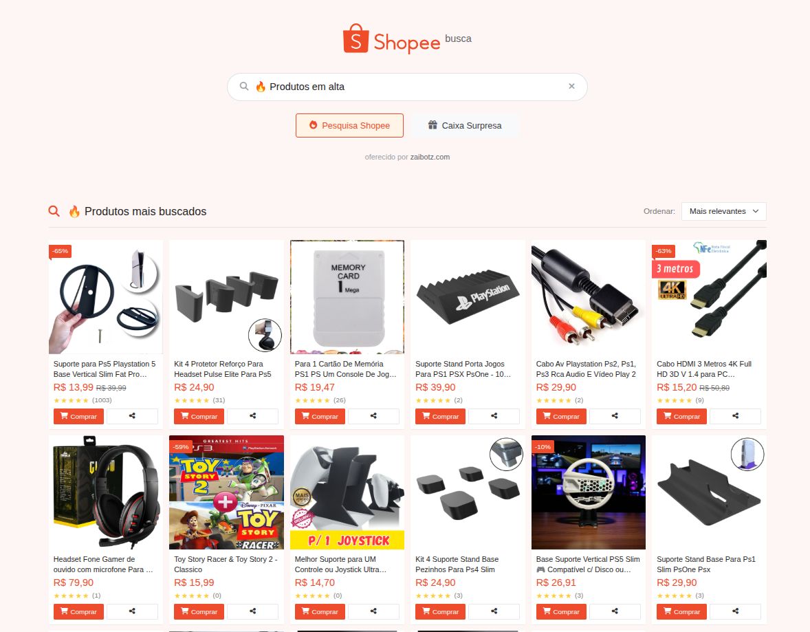 Produtos em alta